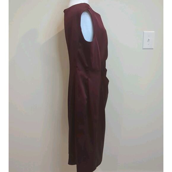 Lauren Ralph Lauren Wine Red Women’s 16 Satin Cocktail Party Dress Event Holiday - Picture 5 of 16